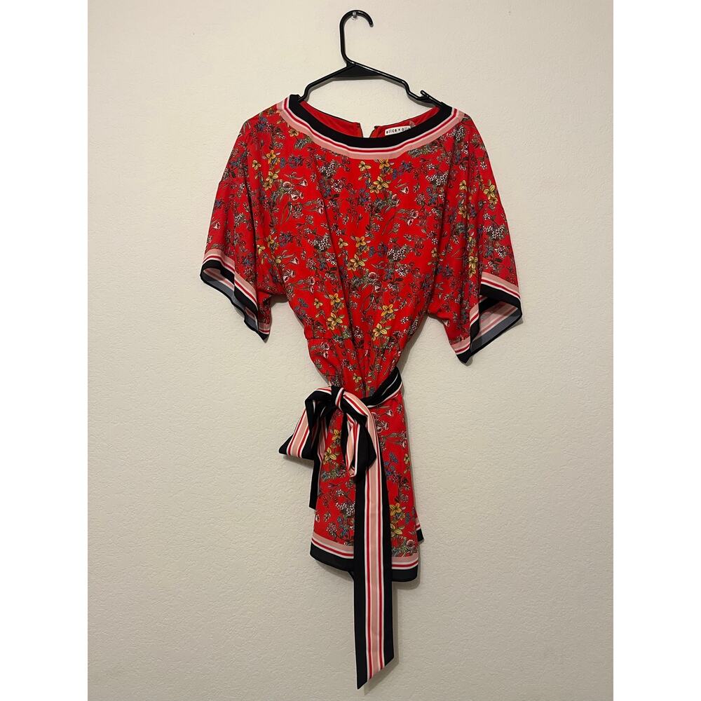 SZ 10 Alice + Olivia Bowie Belted Romper - Picture 3 of 5